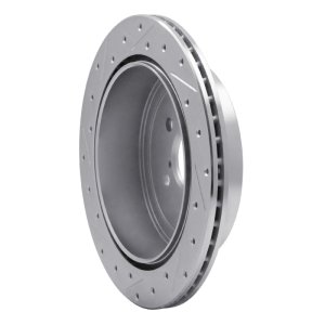 Scion FR-S Brake Rotor (1) - Rear Right - R1 Concepts - Drilled & Slotted - Silver - `10-`25